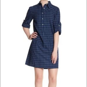 Max Studio plaid collared shirt dress.